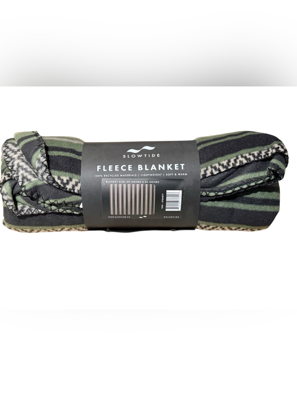NWT - Slowtide Oso Polar Fleece Blanket Forrest Green Black 50x66